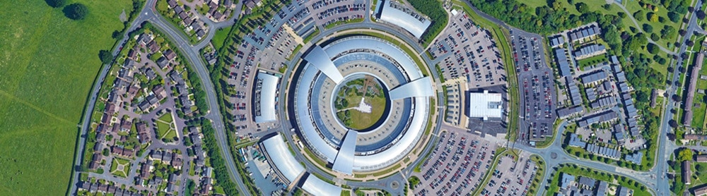 aerial view of offices