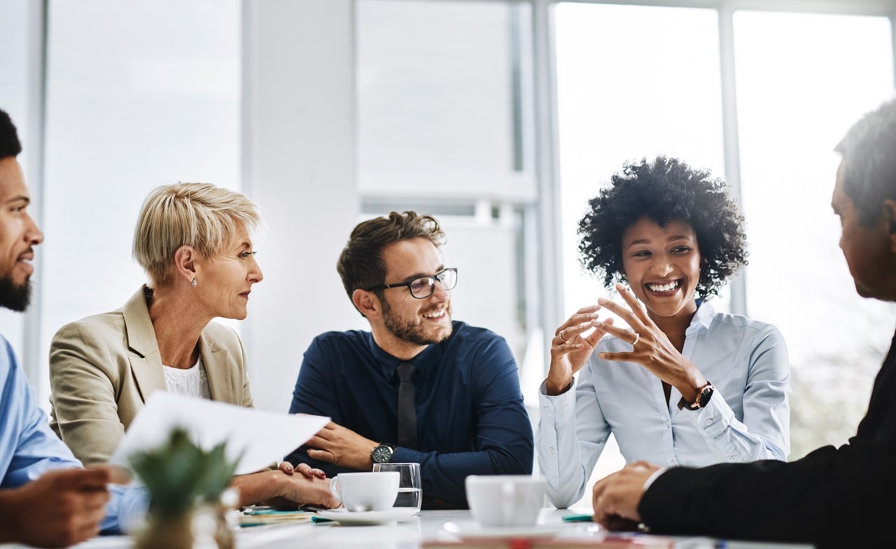 A group of business people in a meeting