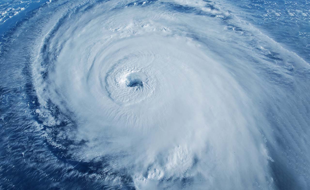 view of a storm from space