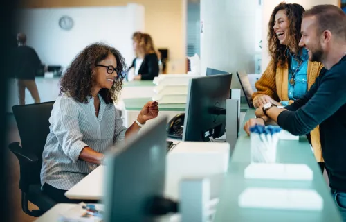 Consultant sitting at a desk
