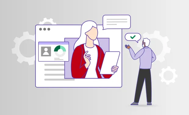 Digital collaboration and communications illustration