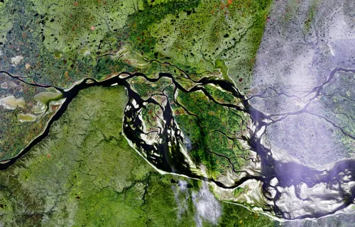 Earth's service captured by Earth Observation satellite
