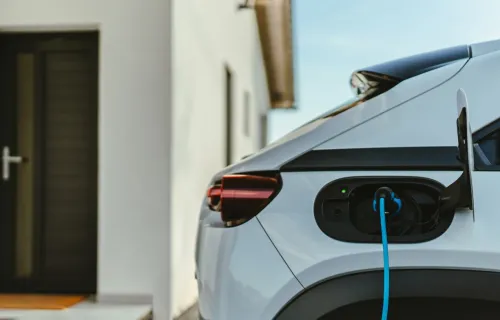 electric car at charging station