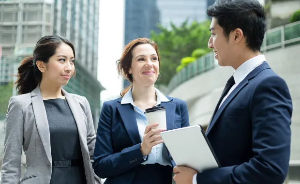 Business people on discussion