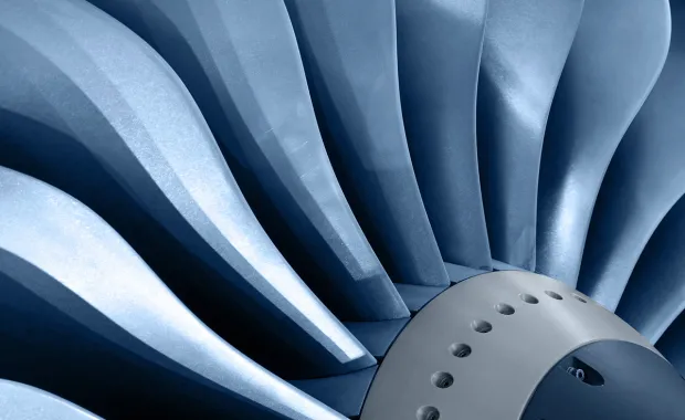 close up view of a turbine with AI