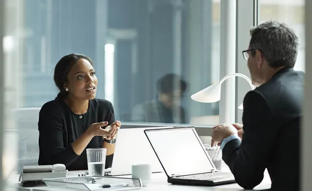 People discussing business