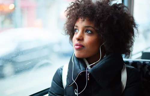 passenger travelling by public transport