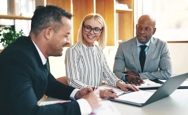 consultants discussing business