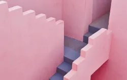 Pink and grey staircase